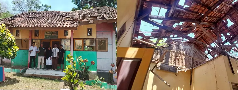 Kondisi Perpustakaan SDN Sowa Kecamatan Soromandi sebelum diperbaiki.