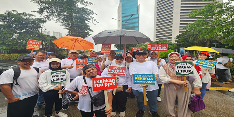 Aksi damai mendesak Rancangan Undang-Undang PRT segera Disahkan.