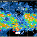 Potensi Siklon Tropis di Samudera Hindia Selatan Nusa Tenggara Barat yang terpantau TCWC Jakarta pada 5 Februari 2023.