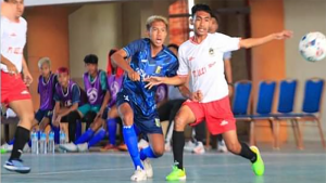 Tim Futsal Kota Bima saat melibas lawan dalam pertandingan pada ajang Porprov XI Nusa Tenggara Barat. Foto Ist.