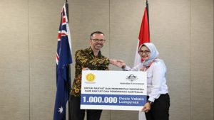 Serah terima 500 Ribu dosis vaksin Penyakit LSD untuk Indonesia di kantor Kedutaan Besar Australia di Jakarta.