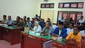 Peserta Pleno Rekapitulasi DPSHP tingkat KPU Kabupaten Bima, Rabu (21/6/2023).