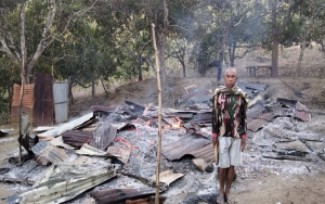 Puing-puing rumah korban yang dilahap si jago merah Rabu (19/7/2023) dini hari.