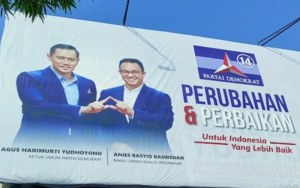 Ilustrasi baliho Ketum Partai Demokrat, AHY dan Bacapres ARB.