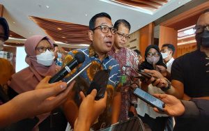 Kepala Bapanas Arief Prasetyo Adi saat diwawancarai wartawan.