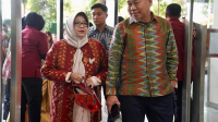 Penjabat Wali Kota Bima H Mohammad Rum dan Pj Ketua TP PKK Kota Bima Hj Dewi Wahyuni HM Rum saat menghadiri acara Women International Club (WIC) Bazar di Jakarta, Kamis (9/11/2023) lalu.
