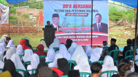 Doa bersama petani dan peternak milenial untuk kemenangan Ganja-Mahfud di Kelurahan Jatibaru Timur Kota Bima, Minggu (28/1/2024).