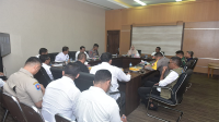 Suasana rapat koordinasi persiapan pemilu 2024 di kantor Pemerintah Kabupaten Bima, Rabu (7/2/2024).
