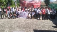 Komunitas Insan Pariwisata Lombok mendeklarasikan dukungan untuk Ganjar Mahfud, Kamis di kawasan wisata Senggigi, Batulayar, Lombok Barat, Kamis (8/2/2024).
