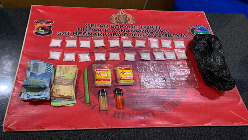 Barang bukti Narkoba yang diamankan aparat kepolisian di Sumbawa.