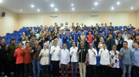Ketum HIPMI NTB Dedy dan Civitas Akademika FEB Universitas Mataram.