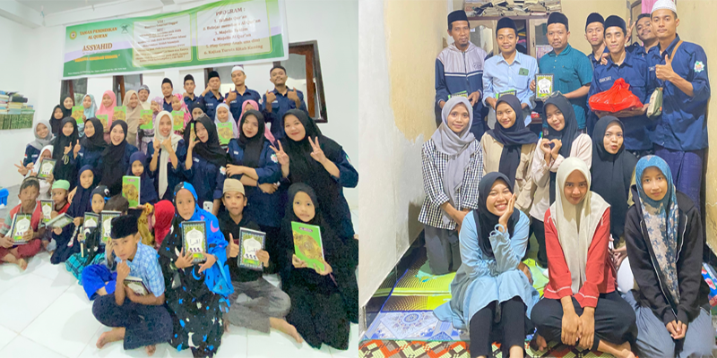 Foto bersama peserta Kelompok Kuliah Kerja Partisipatif (KKP) UIN Mataram tahun 2024 saat kegiatan donasi Alquran sejumlah Taman Pendidikan Alquran di Desa Gegerung Kabupaten Lombok Barat.