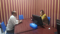 Direktur Logis NTB, Fihiruddin, saat menyampaikan laporan terkait dugaan pelanggaran netralitas oleh pejabat tinggi NTB di kantor Bawaslu Provinsi NTB, Kamis, 14 November 2024, sore.