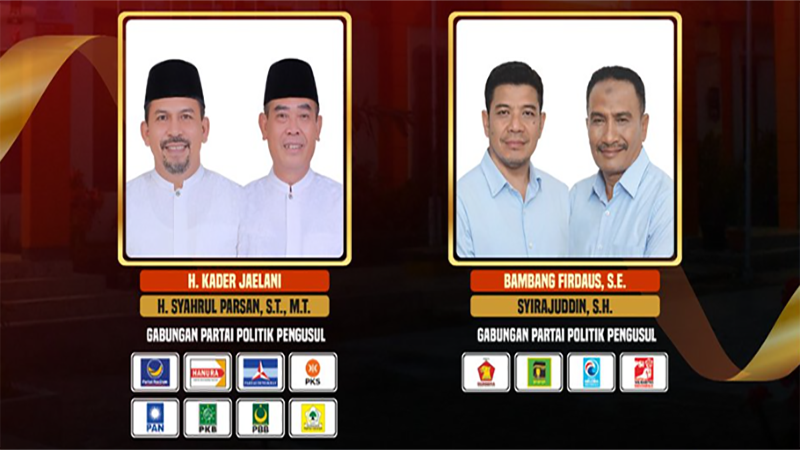 Pasangan calon Bupati dan Wakil Buati Dompu yang akan mengikuti debat publik yang diselenggarakan KPU Kabupaten Dompu di Aula Pendopo Bupati Dompu, Senin (11/11/2024) malam.