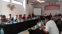 Suasana rapat koordinasi persiapan pleno penetapan Bupati dan Wakil Bupati Bima yang digelar KPU Kabupaten Bima Ballroom Hotel Marina Inn Kota Bima, Rabu (8/1/2025). Foto MR/ Berita11.com.