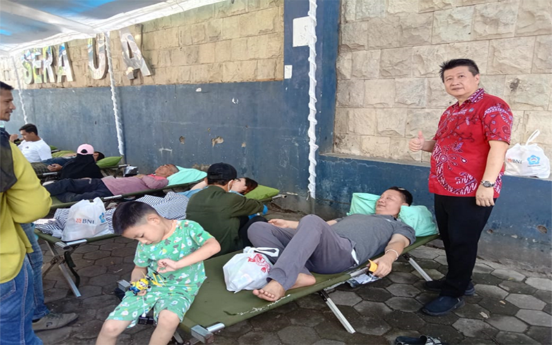 Sejumlah warga saat mengikuti donor darah yang digelar Paguyuban Sosial Marga Tionghoa Indonesia (PSMTI) Kota Bima Kamis (27 /3/2025) lalu.