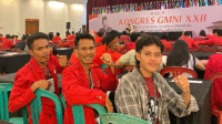 Ketua DPC GMNI Kota Bima, Salahudin bersama sejumlah kader GMNI saat mengikuti Kongres XXII GMNI yang berlangsung di Gedung Merdeka, Kota Bandung, Jawa Barat, beberapa hari lalu.