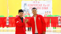 Ketua dan Sekretaris DPC GMNI Bima Periode 2025-2025 yang terpilih melalui hasil Konfercab III DPC GMNI Bima, Rifki Pratama dan Andi Supriyanto. Foto Ist.