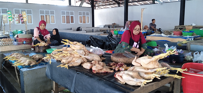 Aktivitas penjual ayam broiler di pasar tradisional Sila Desa Rato Kecamatan Bolo Kabupaten Bima. Foto US/ Berita11.com.