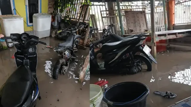 Salah satu dampak bencana hidrometeorologi di Kabupaten Bima setelah hujan lebat melanda sejumlah wilayah, Kamis (11/12/2025) siang.