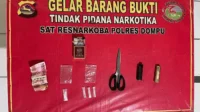 Barang bukti Narkoba yang diamankan Satuan Reserse Narkoba Polres Dompu.