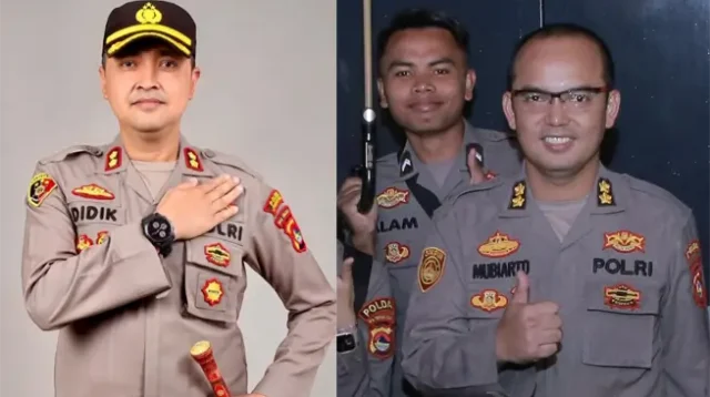 Mantan Kapolres Bima Kota, AKBP Didik Putra Kuncoro dan Kapolres Bima Kota (baru) AKBP Mubiarto Banu Kristanto.