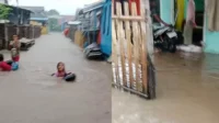Kondisi luapan banjir di Dusun Jala Desa Nggembe Kecamatan Bolo Kabupaten Bima, Rabu (25/2/2026) sore.
