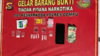 Barang bukti sabu-sabu yang berhasil diamankan Tim Opsnal Polres Dompu.