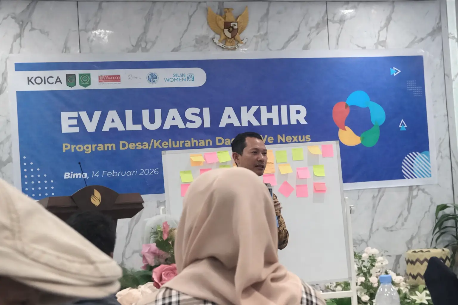 Suasana evaluasi akhir program We Nexus yang dijalankan Wahid Foundation bekerja sama dengan UN Women dan didukung Korea International Cooperation Agency (KOICA) di wilayah Bima, Sabtu (14/2/2026).