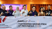 Foto bersama Wakil Gubernur NTB dan (Menpora) Erick Thohir peluncuran Pertamina Grand Prix of Indonesia 2026 di Jakarta, Kamis (18/6/2026).