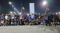Foto bersama kontingen Persatuan Wartawan Indonesia (PWI) Kabupaten Bima usai tampil di Porwada NTB 2026.