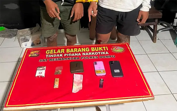 Barang bukti narkoba yang diamankan Tim Opsnal Polres Dompu.