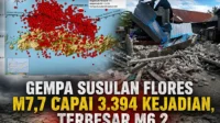 Ribuan gempa bumi berpusat di wilayah NTT yang terekam seismograf dan dampak kerusakannya. Kolase Berita11.com.