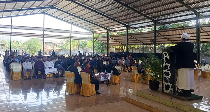 Suasana Dialog Kebangsaan di Gedung Sinar AS Sila Kecamatan Bolo Kabupaten Bima, Minggu (30/8/2026).