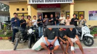 Barang bukti dan tiga pelaku curanmor yang beroperasi di wilayah Manggelewa Dompu berhasil ditangkap Tim Khusus (Timsus) Polsek Manggelewa, Selasa (8/9/2026).
