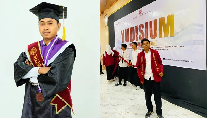 Indrawan Sutejo, wisudawan terbaik Prodi PJKR Angkatan XXII STKIP Taman Siswa Bima.