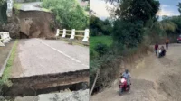 Kondisi Jembatan Kaca di Desa Waworada Kecamatan Langgudu Kabupaten Bima. Kolase Berita11.com.